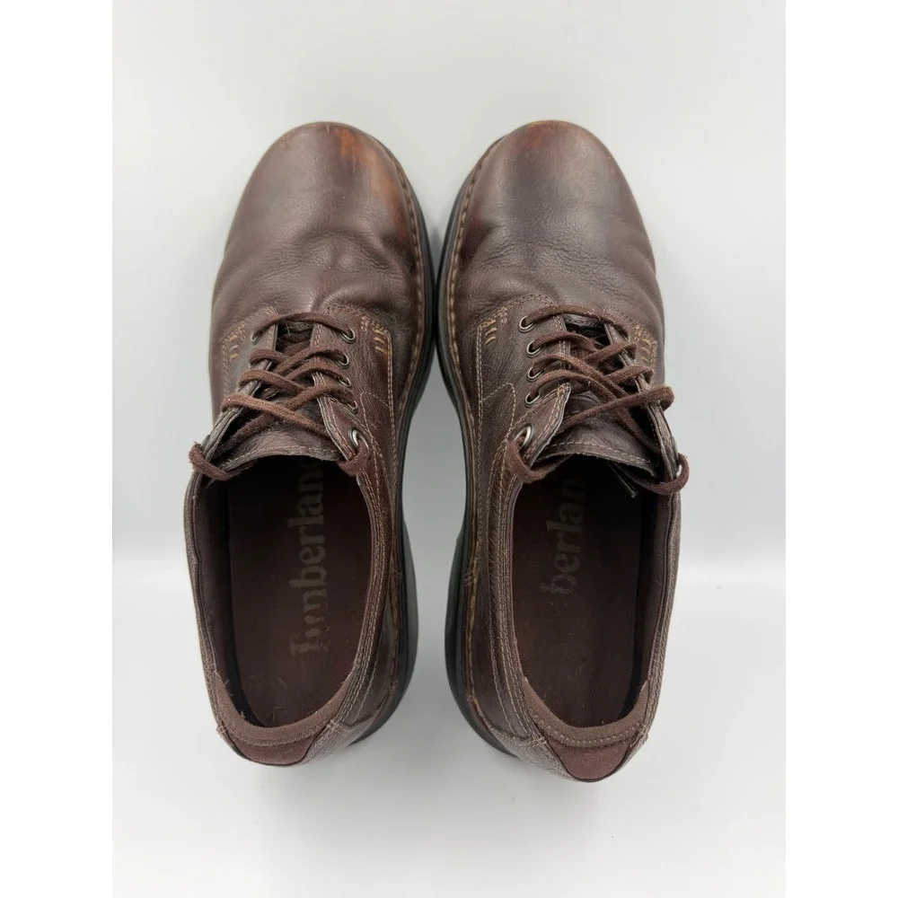 Timberland Leather Shoes Madison Summit Mens 11.5 M Oxford Brown Lace Up Work
